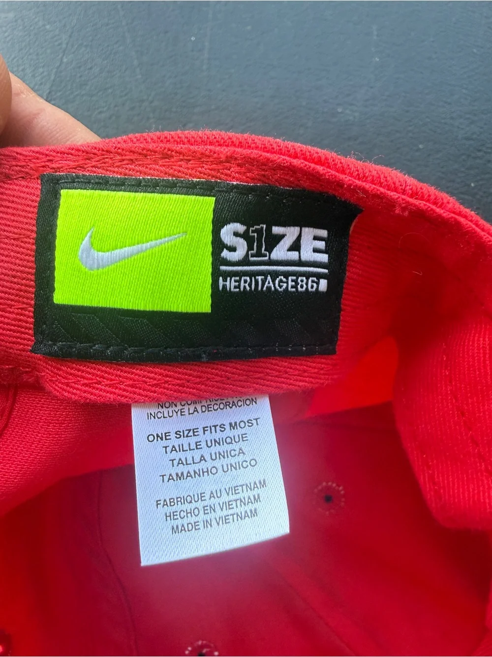 Nike Red Baseball Cap with White Swoosh
